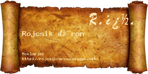 Rojcsik Áron névjegykártya