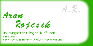 aron rojcsik business card